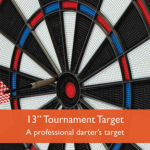 Fat Cat Mercury Electronic Dartboard, Built In Cabinet Doors With Integrated Scoreboard, Dart Storage For 6 Darts, Dual Display In Two Colors, Compact Target Face For Fast Play