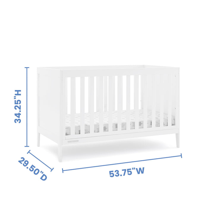 Delta Children Hayes 4-in-1 Convertible Crib - Greenguard Gold Certified, Bianca White