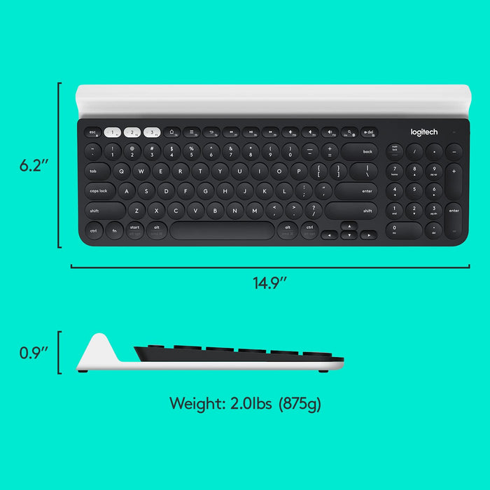 Logitech K780 Multi-Device Wireless Keyboard for Computer, Phone and Tablet – FLOW Cross-Computer Control Compatible – Speckles