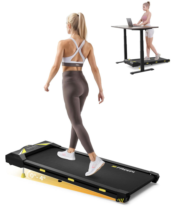 Freepi Walking Pad,Walking Pad Treadmill with Incline,Under Desk Protable Treadmill for Home Office