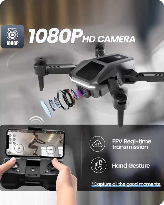 Holy Stone Drone with 1080P HD Camera, HS430 RC Aircraft Quadcopter with WiFi FPV Live Video , Circle Fly, Throw to Go, Toys for Adults or Beginners, 2 Batteries 26 Mins, Easy to Fly, Black