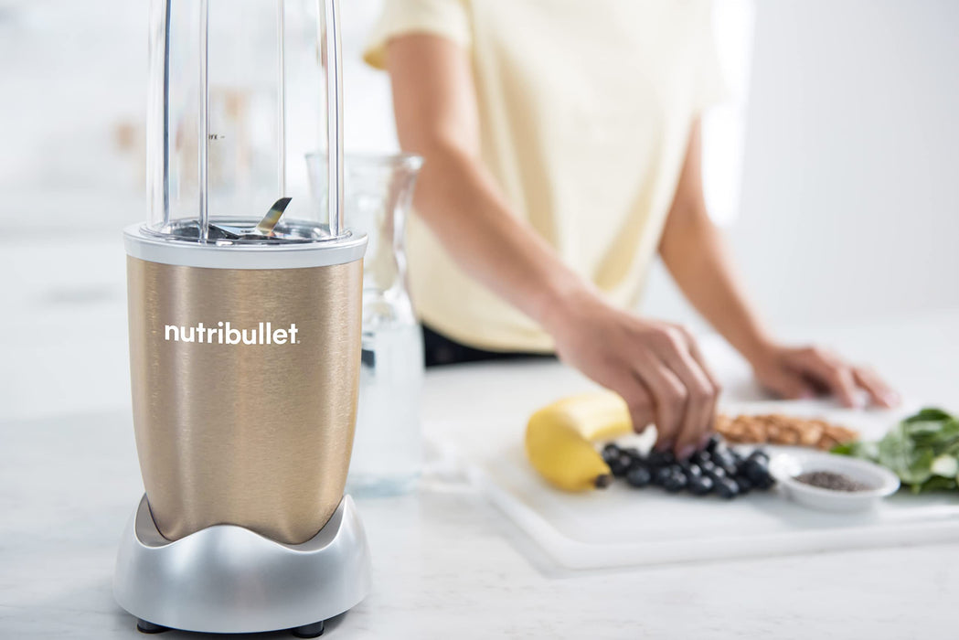 nutribullet Pro 900 Watt Personal Blender - 13-Piece High-Speed Blender/Mixer System, Champagne