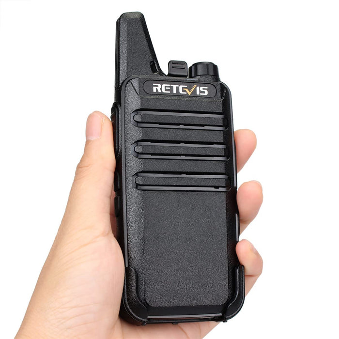 Retevis RT22 2 Way Radios Walkie Talkies,Rechargeable Long Range Two Way Radio,16 CH VOX Small Emergency 2 Pin Earpiece Headset,for School Retail Church Restaurant (Packed in Pairs with 5 Boxes)