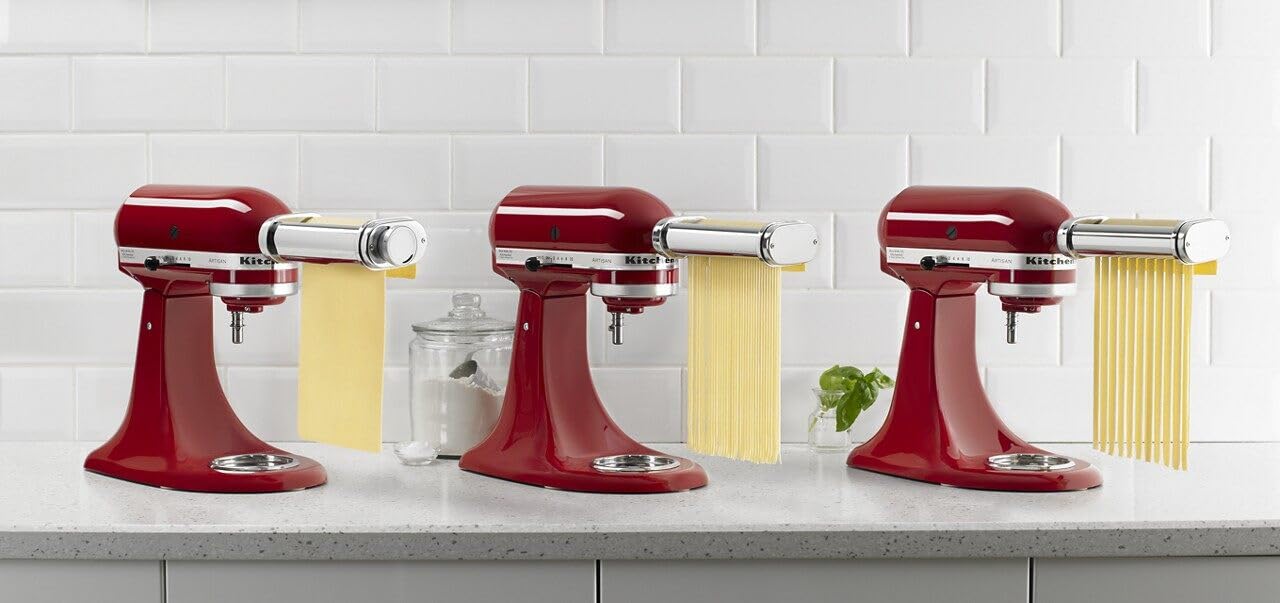 KitchenAid KSMPRA Stand Mixer Attachment Pasta Roller & Cutter, 3-Piece Set, Stainless Steel