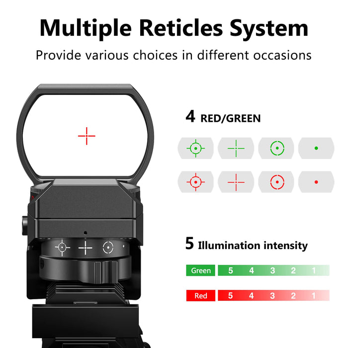 CVLIFE 1X22X33 Red Green Dot Gun Sight Riflescope Reflex Sight for 20mm Rail