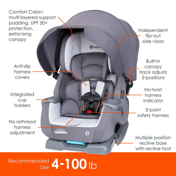 Baby Trend Cover Me 4 in 1 Convertible Car Seat, Vespa , 18.25 Inch (Pack of 1)