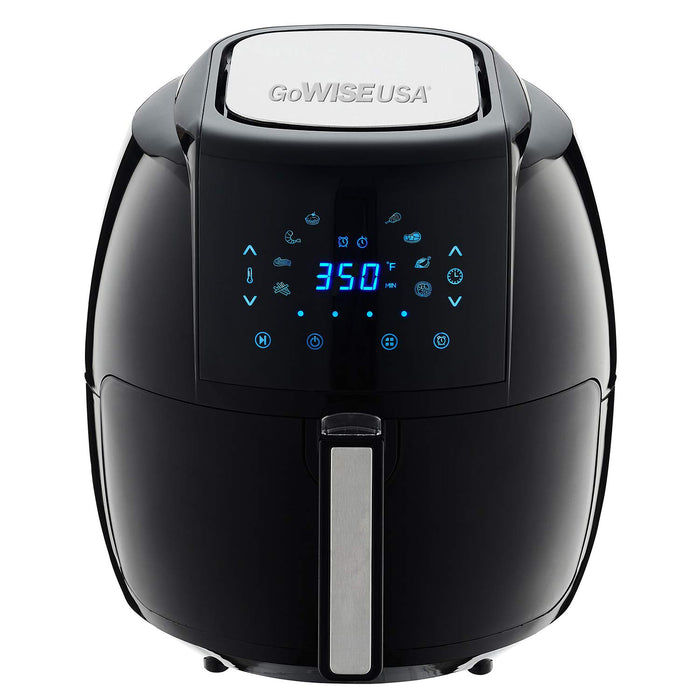 GoWISE USA 1700-Watt 5.8-QT 8-in-1 Digital Air Fryer with Recipe Book, Black