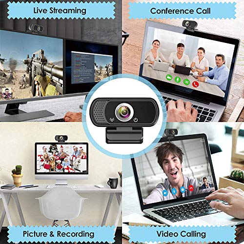 ToLuLu 1080P Webcam with Microphone, HD Webcam Web Camera with Tripod Stand, Widescreen USB Computer Camera, Streaming Mic Webcam for Online Calling/Conferencing, Zoom/Facetime/YouTube Laptop Desktop