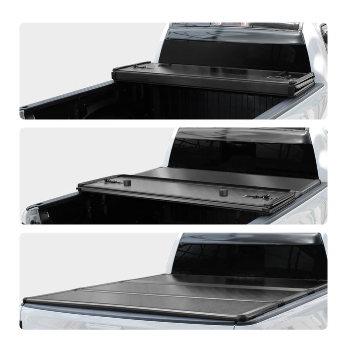 Tutel Hard Shell Folding Truck Bed Tonneau Cover|Fits 2015-2024 Ford F150 5'5"Bed (66")