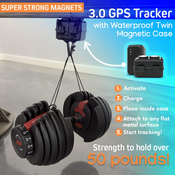 Optimus 3.0 GPS Tracker - Extended Battery - with Heavy Duty Waterproof Case and Powerful Magnets for Vehicles and Assets