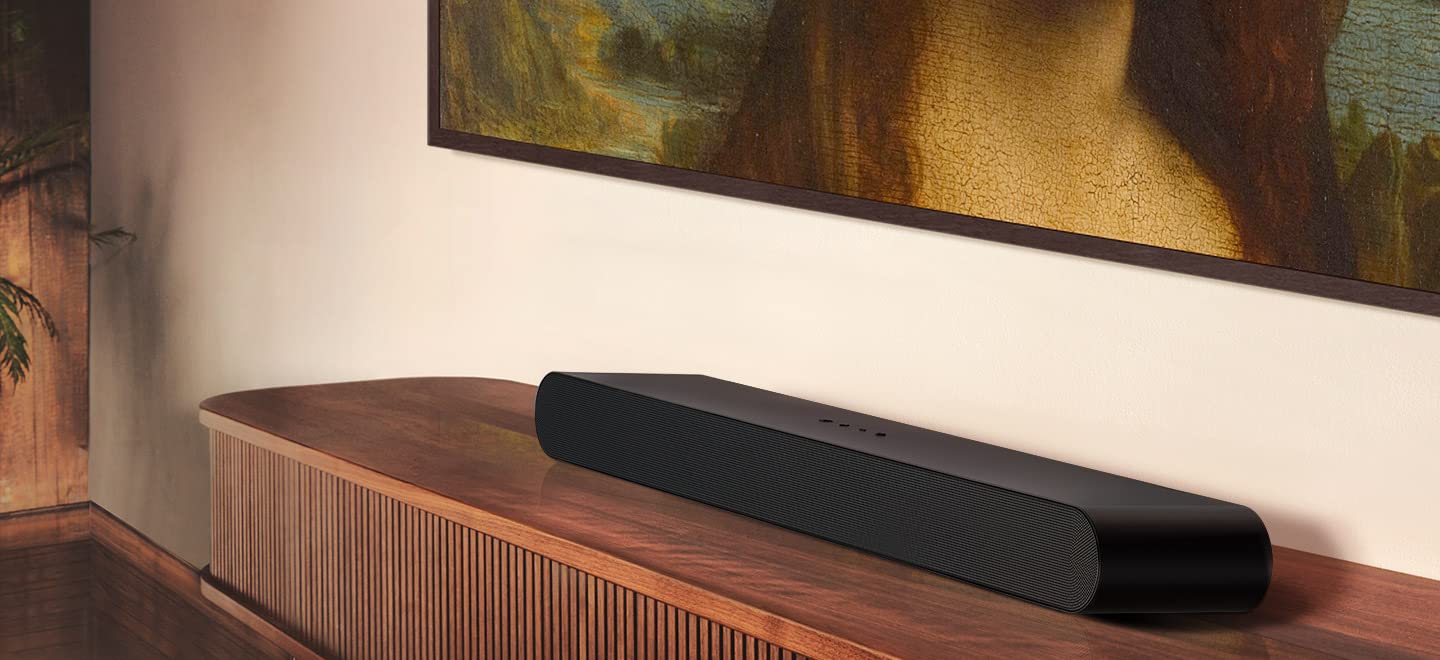 SAMSUNG HW-S50B/ZA 3.0ch All-in-One Soundbar w/Dolby 5.1, DTS Virtual:X, Q Symphony, Built in Center Speaker, Adaptive Sound Lite, Bluetooth Multi Connection, 2022 Black