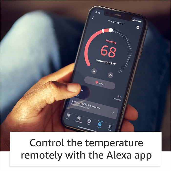 Amazon Smart Thermostat – Save money and energy - Works with Alexa and Ring - C-wire required