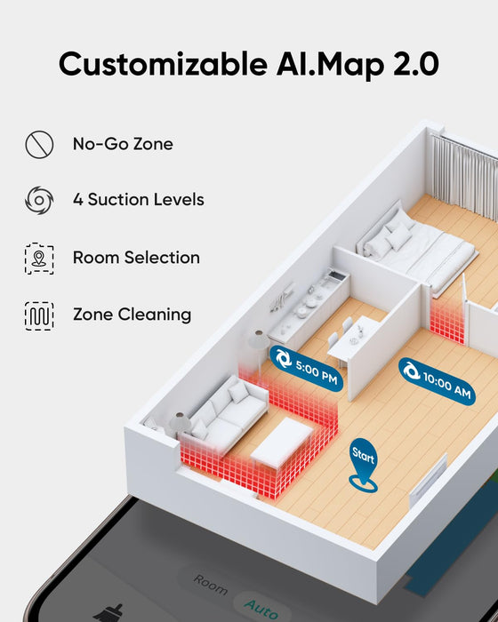 eufy L50 Robot Vacuum with 4,000 Pa Powerful Suction, Precise iPath Laser Navigation, Customizable Al Mapping, Climb Up to 20 mm, Ideal for Hard Floor, Tile, and Carpet