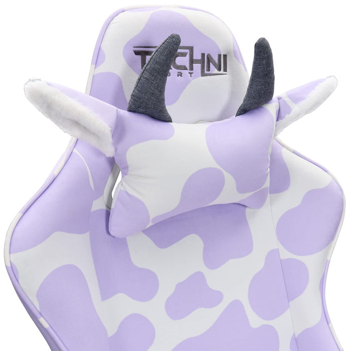 Techni Mobili Sport19.75 Modern Fabric Gaming Chair in Lavender Purple/White