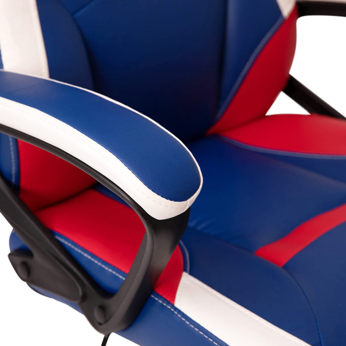 Flash Furniture Stone Ergonomic PC Office Computer Chair - Adjustable Red & Blue Designer Gaming Chair - 360° Swivel - Red Dual Wheel Casters