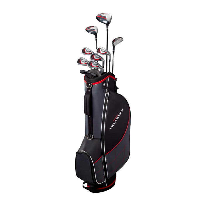 Wilson Tour Velocity Complete Golf Set with Stand Bag - Men's Right Hand, Regular Flex, Black/Red