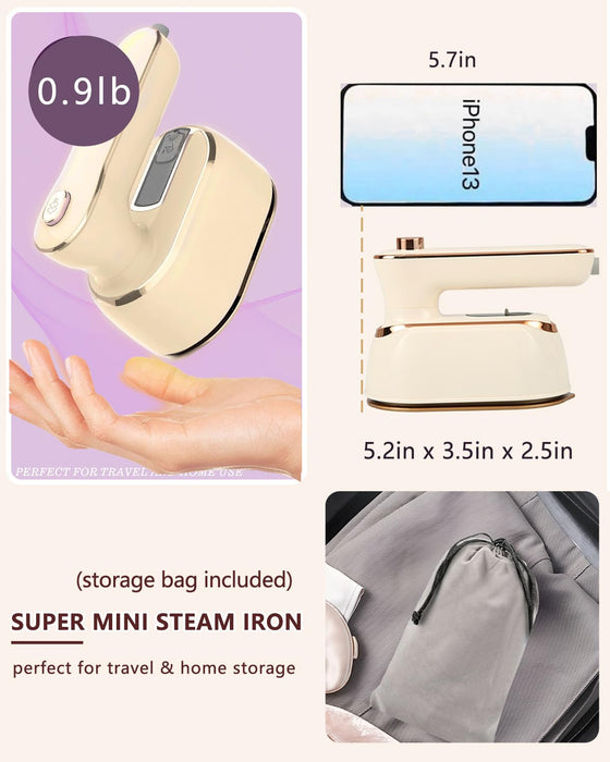 Mini Steamer Travel Iron for Clothes: Compact Handheld Portable Steamers Small Travel Size Clothing Steamer Hand held mini Steam Iron Plancha a de vapor para ropa portatil Travel Dorm Essentials Gift