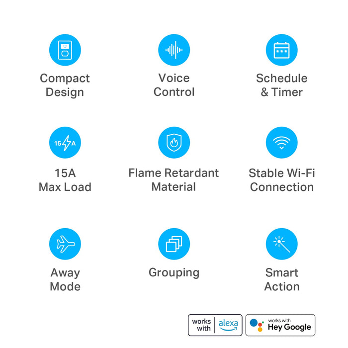 Kasa Smart Plug Mini 15A, Smart Home Wi-Fi Outlet Works with Alexa, Google Home & IFTTT, No Hub Required, UL Certified, 2.4G WiFi Only, 4-Pack(EP10P4) , White