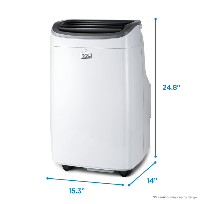 BLACK+DECKER 8,000 BTU Portable Air Conditioner up to 350 Sq.Ft.with Remote Control, White