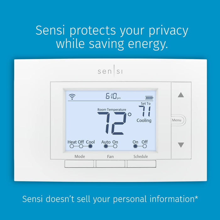 Sensi Smart Thermostat, 100 Years Of Expertise, Wi-Fi, Data Privacy, Programmable, Easy DIY Install, Works With Alexa, Energy Star Certified, Mobile App, ST55