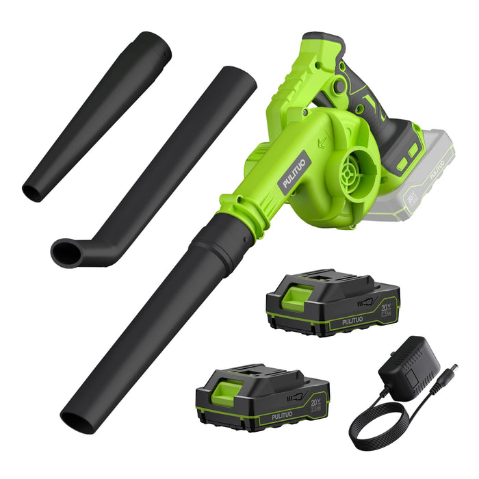 Leaf Blower Cordless with 2 Batteries and Charger, 20V Electric Leaf Blower 120MPH Small Leaf Blower, Lightweight Battery Leaf Blower Yard Tools Grass Blowers for Lawn Care Patio Backyard Garden Floor