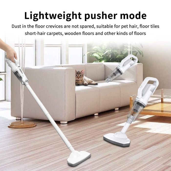 TOCAVE Cordless Stick Vacuum Cleaner, Lightweight Powerful Suction Handheld Vacuum for Hard Floor Carpet Pet Hair, White (ST-6101EG)