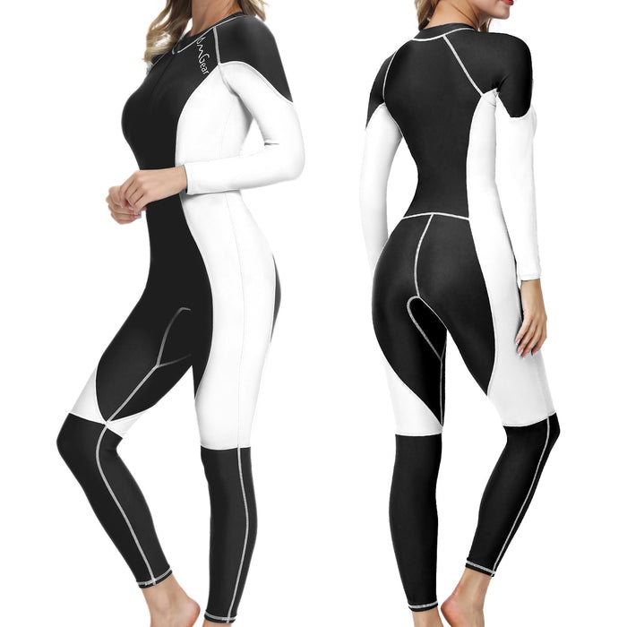 OMGear Diving Skin for Women Men Full Body Swimsuit UV Protection Rash Guard One Piece Swimwear for Swimming Kayaking Surfing Snorkeling Diving Rafting(Black.M)