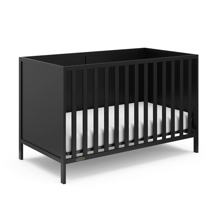 Graco Theo Convertible Crib (Black) – Converts from Baby Crib to Toddler Bed and Daybed, Fits Standard Full-Size Crib Mattress, Adjustable Mattress Support Base