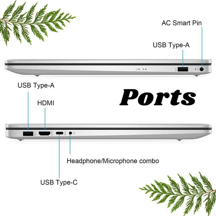 HP 17.3" Laptop, HD+ Touchscreen, Intel Quad-Core N200 Processor, 16GB RAM, 1TB SSD, Fingerprint Reader, Numeric Keypad, Webcam, HDMI, Wi-Fi 6, Bluetooth, Windows 11 Home, Silver