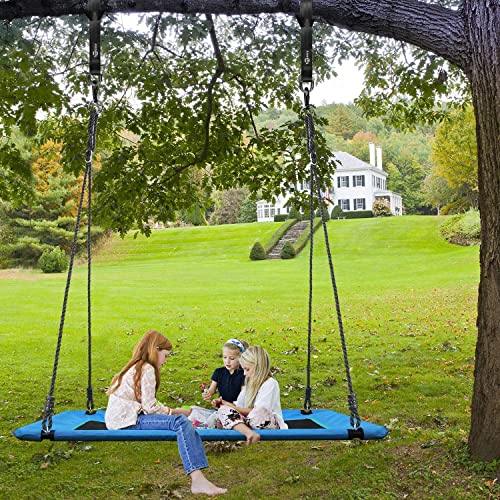 Trekassy 700lb Giant 60" Platform Tree Swing for Kids and Adults Waterproof 2 Hanging Straps (Blue)