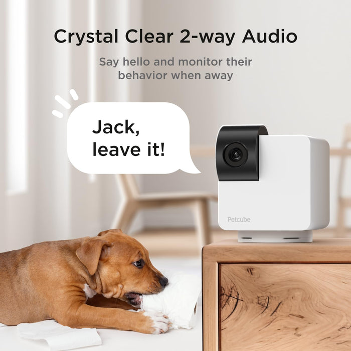 Petcube Cam 360 Camera Interactive WiFi Pet and Home Security Pan-Tilt Camera with Phone App, 1080p HD Video, 360° Rotation, Night Vision, AI Alerts