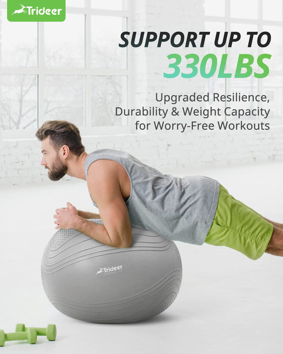 Trideer Exercise ball Stability Ball - Non-Slip Bumps & Lines Yoga Ball, Anti-Burst Swiss Ball for Fitness, Balance, Gym and Physical Therapy, Home Workout Equipment or Office Ball Chair