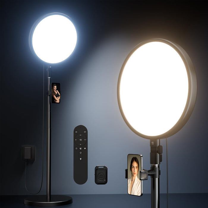 TODI Ring Light with Stand and Phone Holder Kit, 6500K Full-Screen Large Ring Light with Remote, 79" Professional Big Ring Light for Live Stream, YouTube, TikTok, Makeup, Video, Barber, Photography