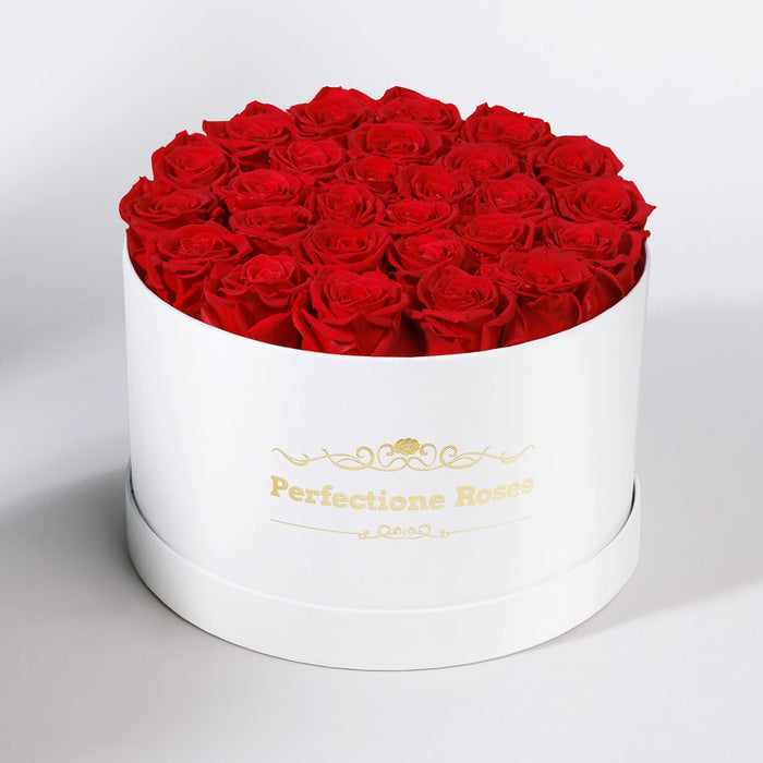 Perfectione Roses Forever Real Roses in a Box, Preserved Rose That Last Up to 3 Years, Flowers for Delivery Prime Birthday Valentines Day Gifts for Her, Mothers Day Flower (RED)