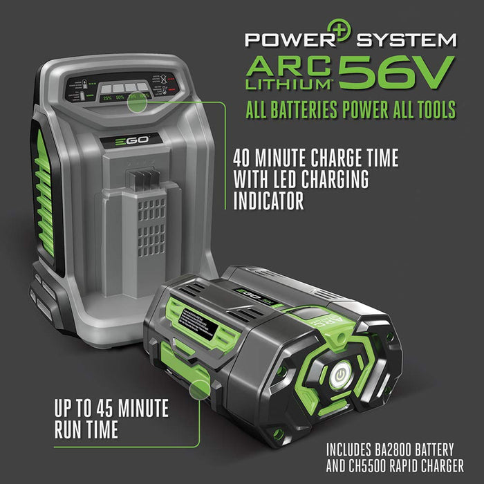 EGO Power+ LM2101 21-Inch 56-Volt Lithium-ion Cordless Lawn Mower 5.0Ah Battery and Rapid Charger Included