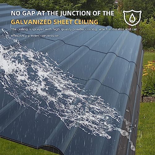 MELLCOM Metal Carport 10'x15' Heavy Duty with Galvanized Steel Roof - 10'x15'x8.4' Multi-Use Shelter Canopy with Metal Frame, Prefab Carport Garage for Cars, Boats, and Tractors