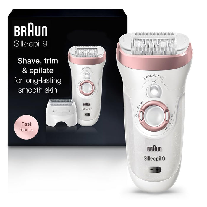 Braun Epilator Silk-épil 9 9-720, Hair Removal Device, Epilator for Women, Wet & Dry, Womens Shaver & Trimmer, Cordless, Rechargeable