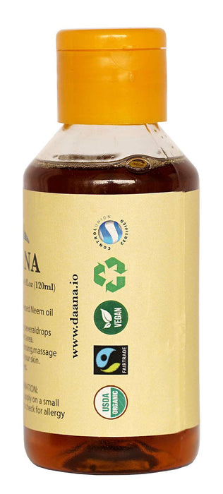 DAANA Neem Oil for Skin and Hair: Certified USDA Organic, Extra Virgin, Cold Pressed (4 oz)