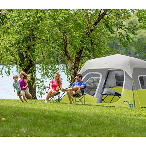 CORE 6 Person Instant Cabin Tent | Pop Up Tent with Easy 60 Second Camp Setup for Family Camping | Included Hanging Organizer for Outdoor Camp Accessories | Portable Tent for Camping with Carry Bag