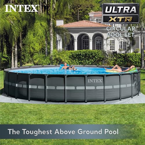 INTEX 26339EH Ultra XTR Deluxe above Ground Swimming Pool Set: 24ft x 52in – includes 2800 GPH Cartridge Sand Filter Pump – SuperTough Puncture Resistant – Rust Resistant – Easy to Assemble