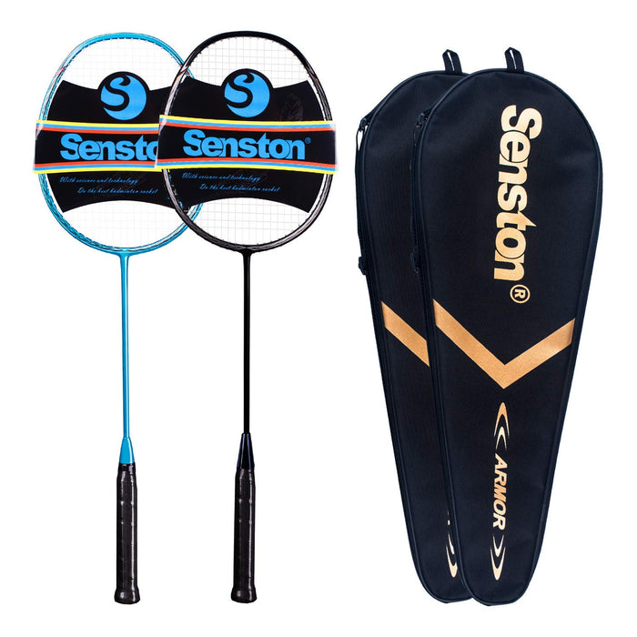 Senston N80-2 Pack Badminton Racquet, Professional Full Carbon-Fiber Badminton Rackets Set with Grip