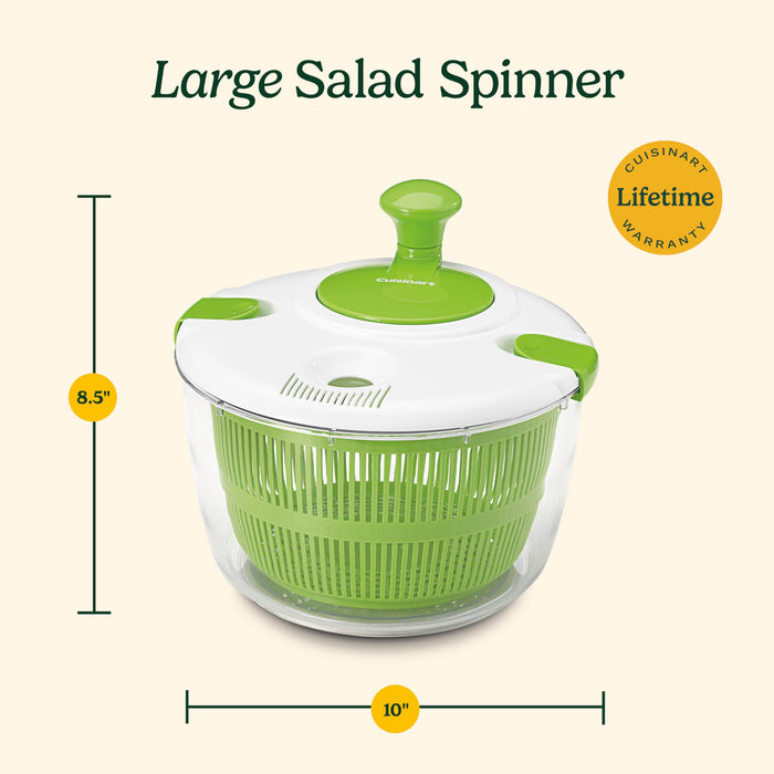 Cuisinart Large Salad Spinner- Wash, Spin & Dry Salad Greens, Fruits & Vegetables, 5qt, CTG-00-SAS