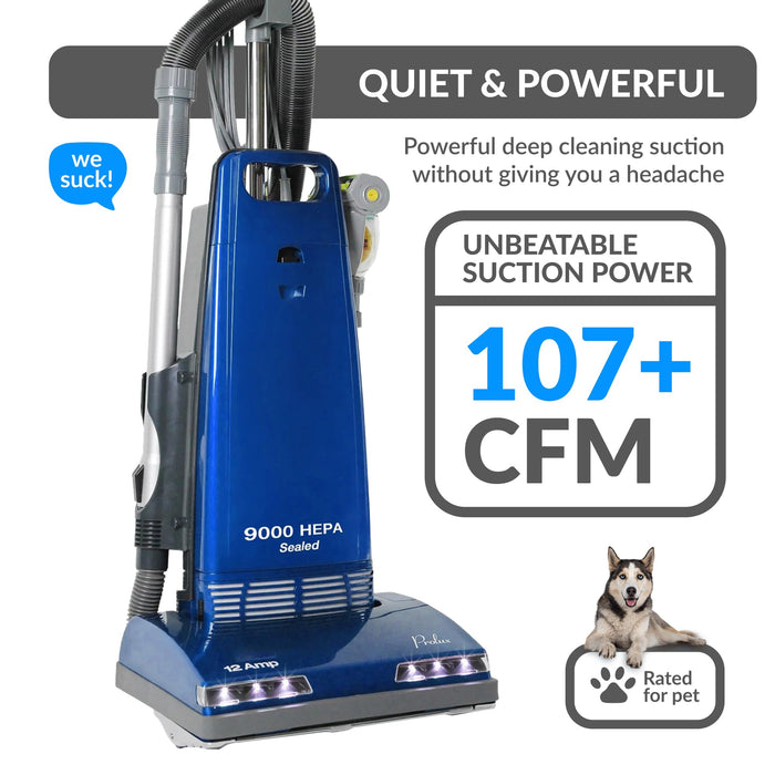 Prolux 9000 Upright Bagged Vacuum Cleaner, Sealed Filtration with On Board Tools and 7 Year Warranty