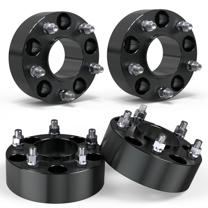 EVERESTWAY 5x5 Wheel Spacers 5x127mm, 2" Thickness 5 Lug 71.5mm Hub Bore,1/2" x20 Studs Compatible with 2007-2018 Jeep Wrangler JK/2006-2010 Commander XK Grand Cherokee WK 4PCS(Black)