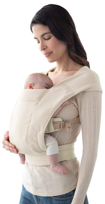 Ergobaby Embrace Cozy Newborn Essentials Baby Carrier Wrap (7-25 Pounds), Ponte Knit, Cream