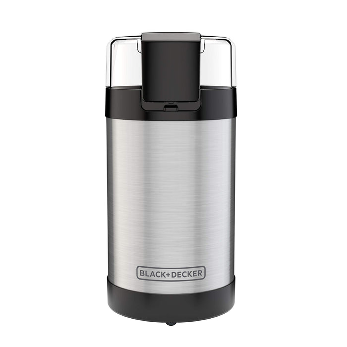 BLACK+DECKER One Touch Coffee Grinder, CBG110S,2/3 Cup Coffee Bean Capacity, Push-Button Control, Stainless Steel Blades