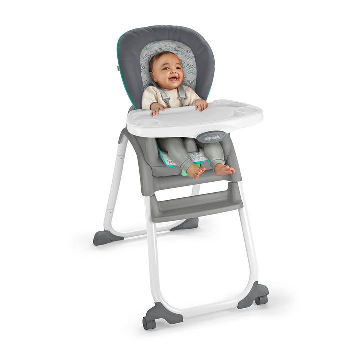 Ingenuity Full Course 6-in-1 High Chair - Baby to 5 Years Old, 6 Convertible Modes, 2 Dishwasher Safe Trays - Astro, 13108