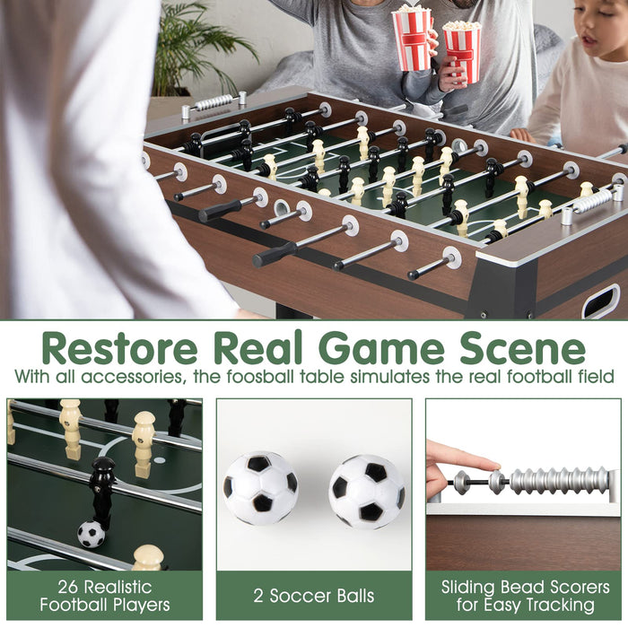 Giantex 54” Foosball Table, Foosball Table Adult Size with 2 Balls, Wood Football Table, Arcade Soccer Table Game for Kids, Game Room, Home, Office, Party