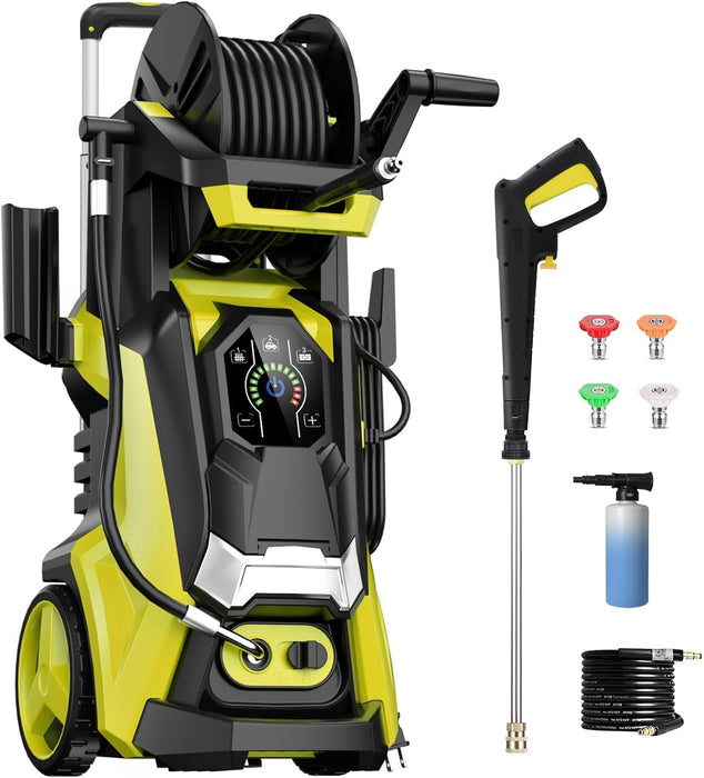 Electric Pressure Washer 4500 PSI 3.2 GPM Touch Screen Adjustable Pressure,4 Nozzles and 500ml Foam Cannon Power Washer Cleaning for Patio