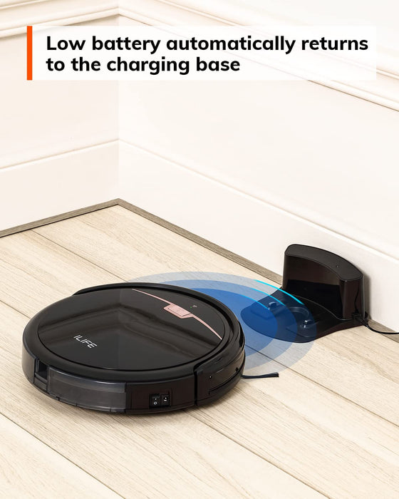 ILIFE A4s Max Robot Vacuum Cleaner, 2000Pa Strong Suction, Wi-Fi Connected, 2-in-1 Roller Brush, Quiet, Automatic Self-Charging Robotic Vacuum Cleaner, Cleans Pet Hair, Hard Floor to Medium Carpets.